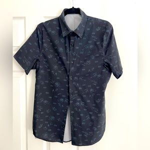 Lululemon Airing Easy button down short sleeve shirt with nautical pattern.